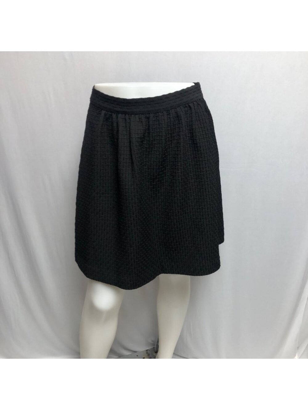 Kensie Skirt Womens Size Small Black Textured Zippered A-Line Office Evening